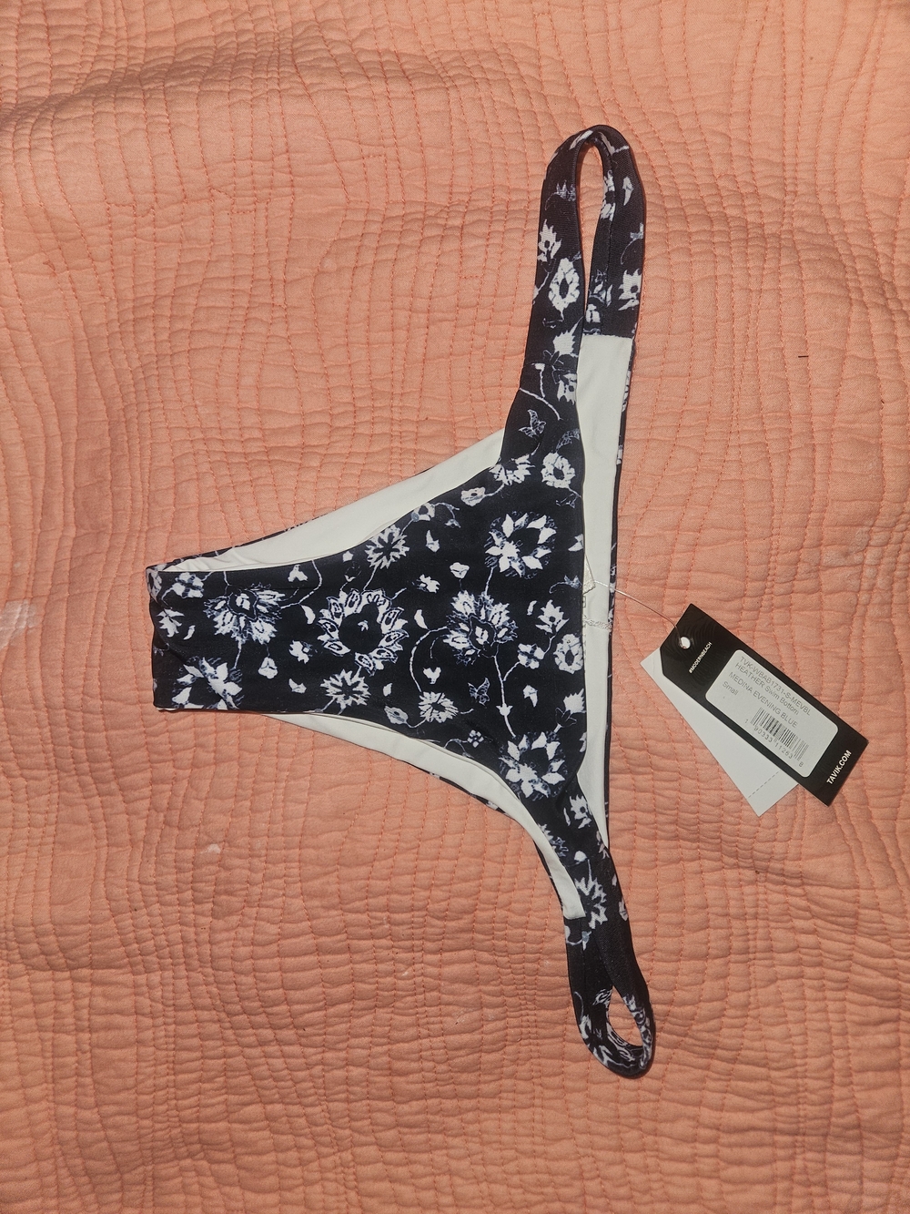 Tavik Navy and White Floral Bikini Bottoms